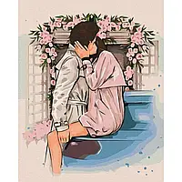 Картина по номерам Квіткові обійми Романтична картина на подарунок своїми руками 40х50 см на підрамнику
