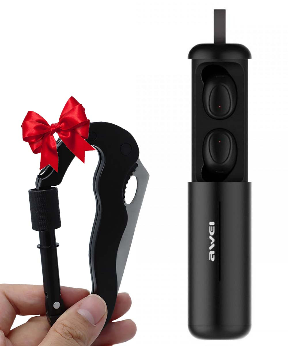 Бездротові навушники в кейсі Awei T5 Bluetooth навушники із зарядним кейсом + Подарун + Подарунок НіжКредитка