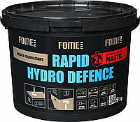 Битумно полимерная мастика гидроизоляция фундамента FOME FLEX Rapid Hydro Defence Mastic ведро 9 кг