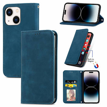 Чохол-книжка Skin Feel Leather Wallet для Apple iPhone 15 Blue