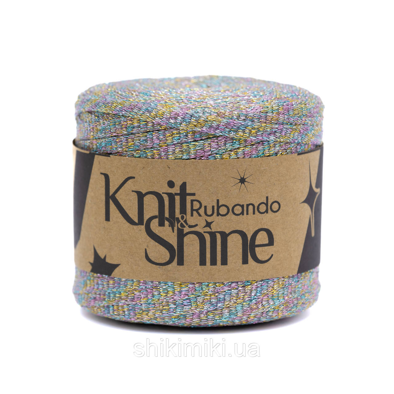Трикотажний плоский шнур Knit Shine Rubando, колір Конфеті