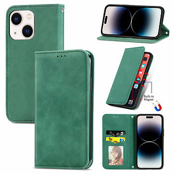 Чохол-книжка Skin Feel Leather Wallet для Apple iPhone 15 Green