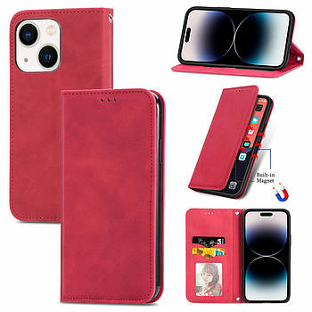 Чохол-книжка Skin Feel Leather Wallet для Apple iPhone 15 Red