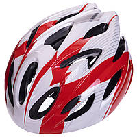 Велошлем шоссейный Zelart SK-120S цвет белый-красный hd