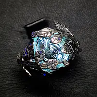 Кольцо серебряное с очень редким бриллиантовым херкимерским кварцем, ручная работа