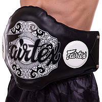 Пояс тренера кожаный FAIRTEX BPV2 цвет черный-белый hd