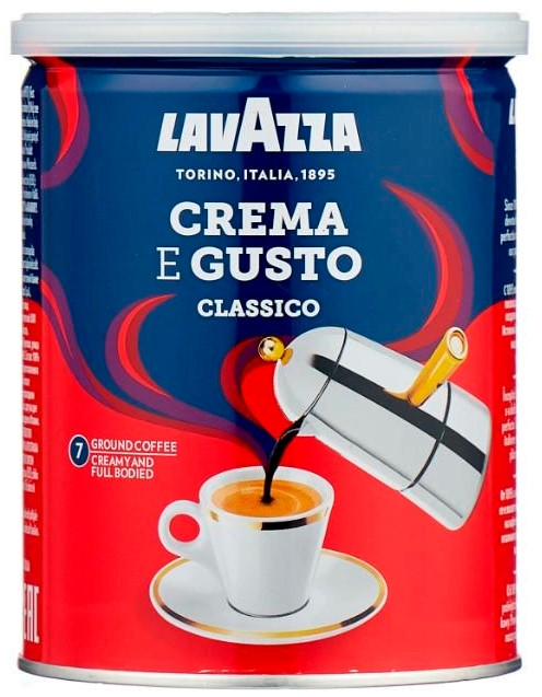 Оригінал! Кава мелена Lavazza Crema e Gusto CLASSICO 250г Ж/Б, Італія