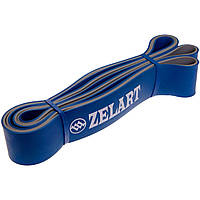 Резина петля для подтягиваний и тренировок лента силовая двухслойная Zelart FI-0911-7 цвет синий kl