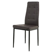Коричневый современный стул в обивке из искусственной кожи с высокой спинкой N-66-2 brown black VetroMebel