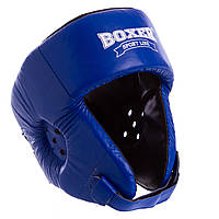 Шлем боксерский открытый кожаный BOXER 2027 размер L цвет синий kl