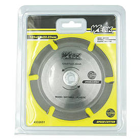 Диск пиляльний шестизубий універсальний для КШМ 125 x 3T x 22.23 мм WERK