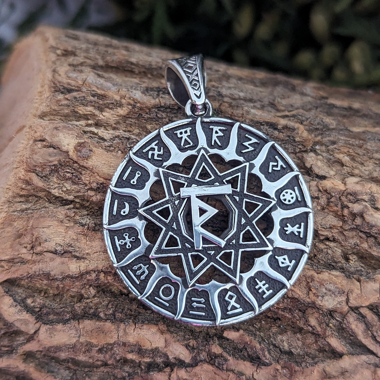 Свароже Коло, Чертог Дажбог Раса кулон оберіг амулет талісман, Срібло 925, Золото 585/750