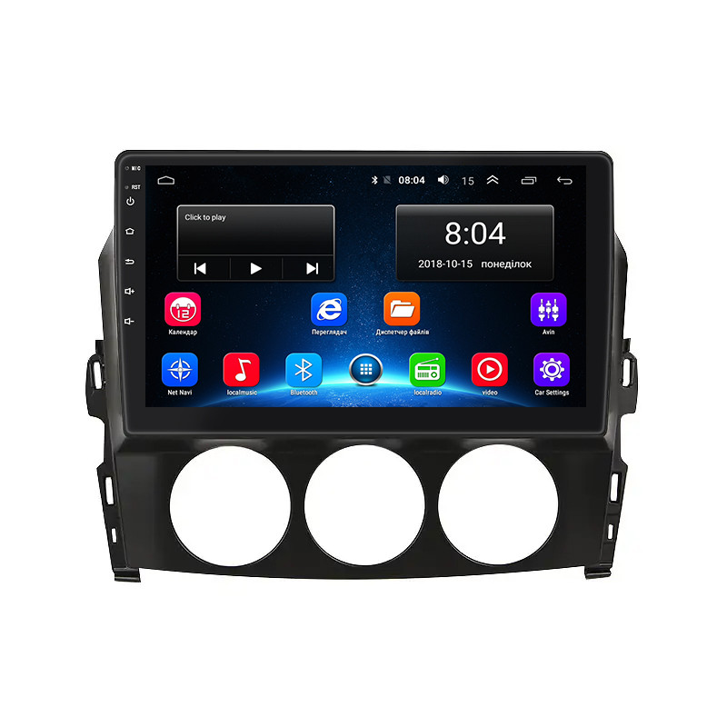 Штатна магнітола Lesko для Mazda MX-5 III (NC) Рестайлінг 2008-2015 екран 9" 2/32Gb Wi-Fi GPS Base 1 шт.