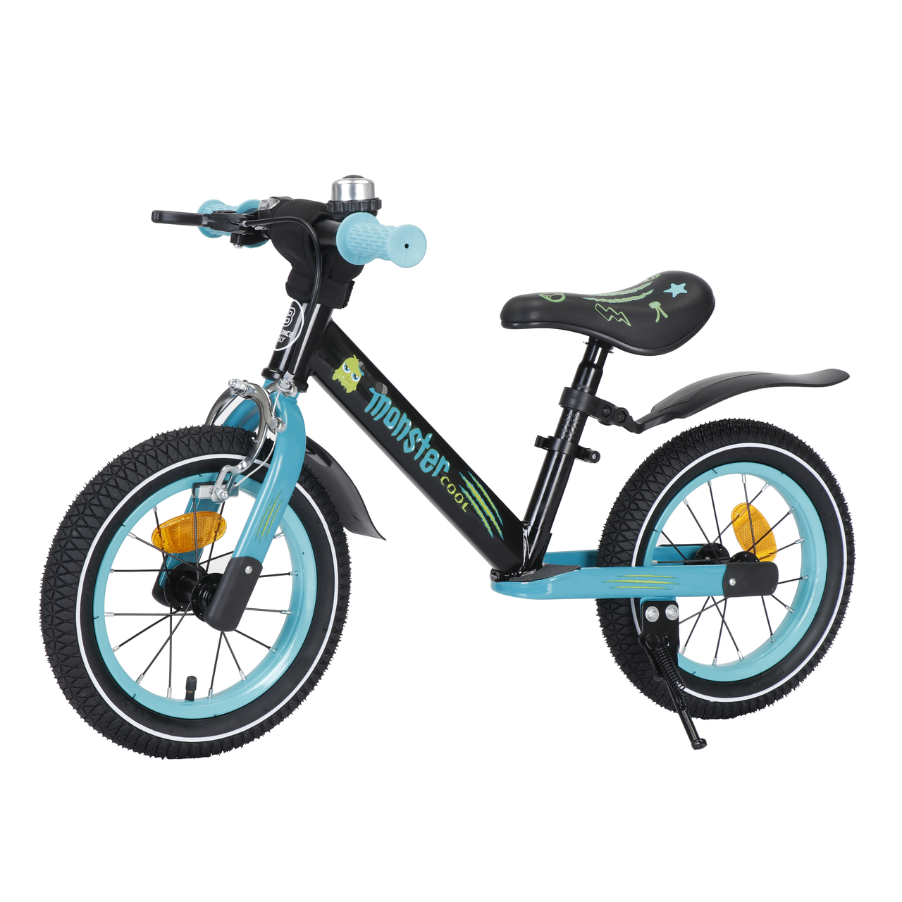 Велобіг (біговел) дитячий BALANCE TILLY Monster T-212529 Azure, блакитний, надувні колеса 12" ручне гальмо