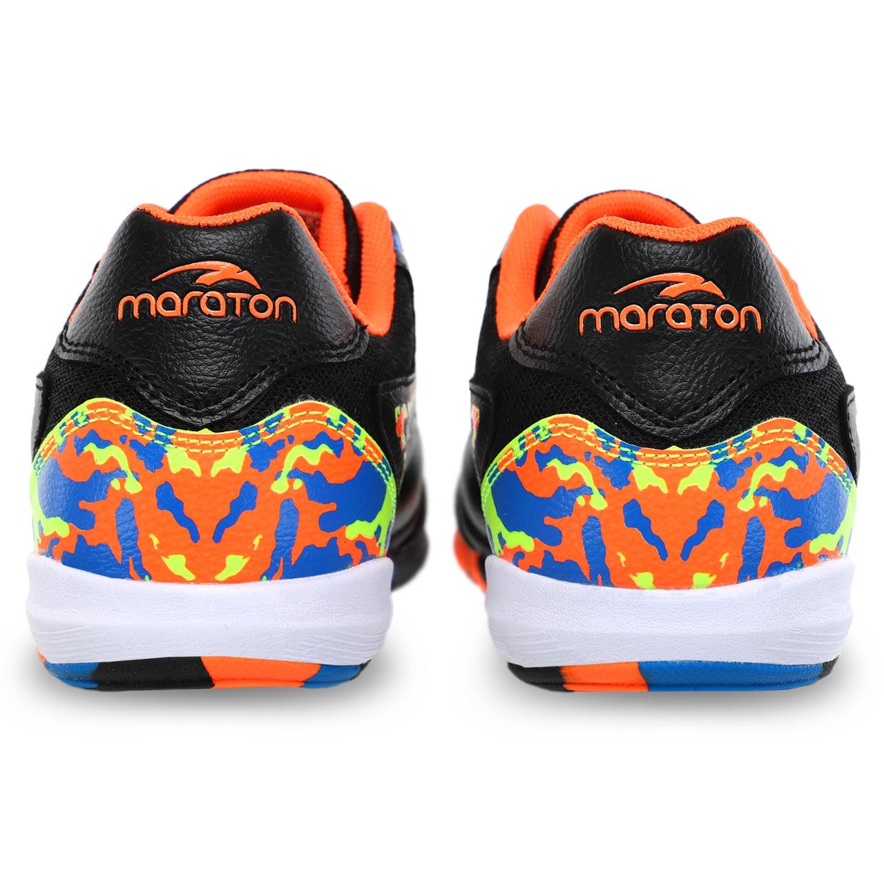 Обувь для футзала подростковая MARATON 230508-1 размер 36-41 черный-синий-оранжевый kl - фото 6 - id-p2142127489
