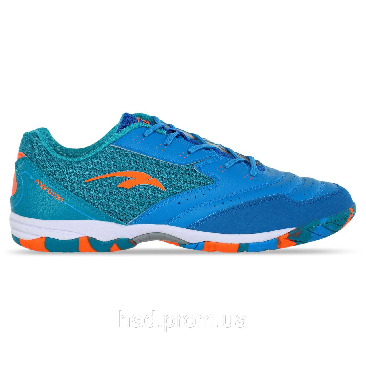Обувь для футзала мужская MARATON 230510-3 размер 40-45 голубой-оранжевый hd - фото 1 - id-p2142127201
