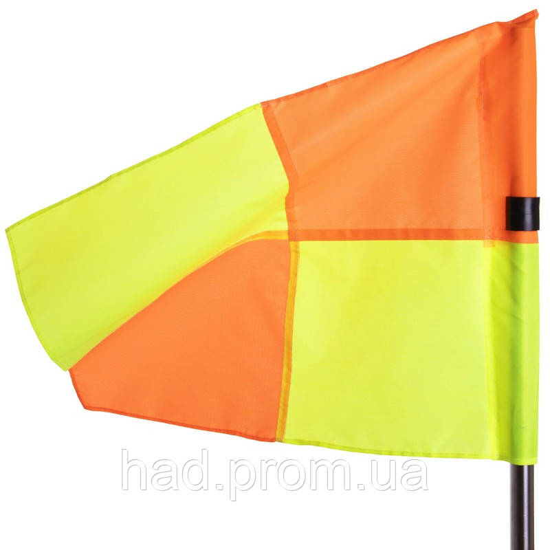 Флаг полотно угловой для поля с клипсой для крепления к штанге Zelart C-4597 45x38см оранжевый-желтый hd - фото 4 - id-p2142118370