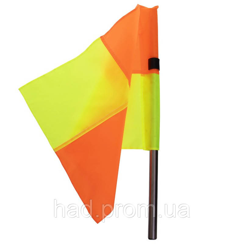 Флаг полотно угловой для поля с клипсой для крепления к штанге Zelart C-4597 45x38см оранжевый-желтый hd - фото 5 - id-p2142118370
