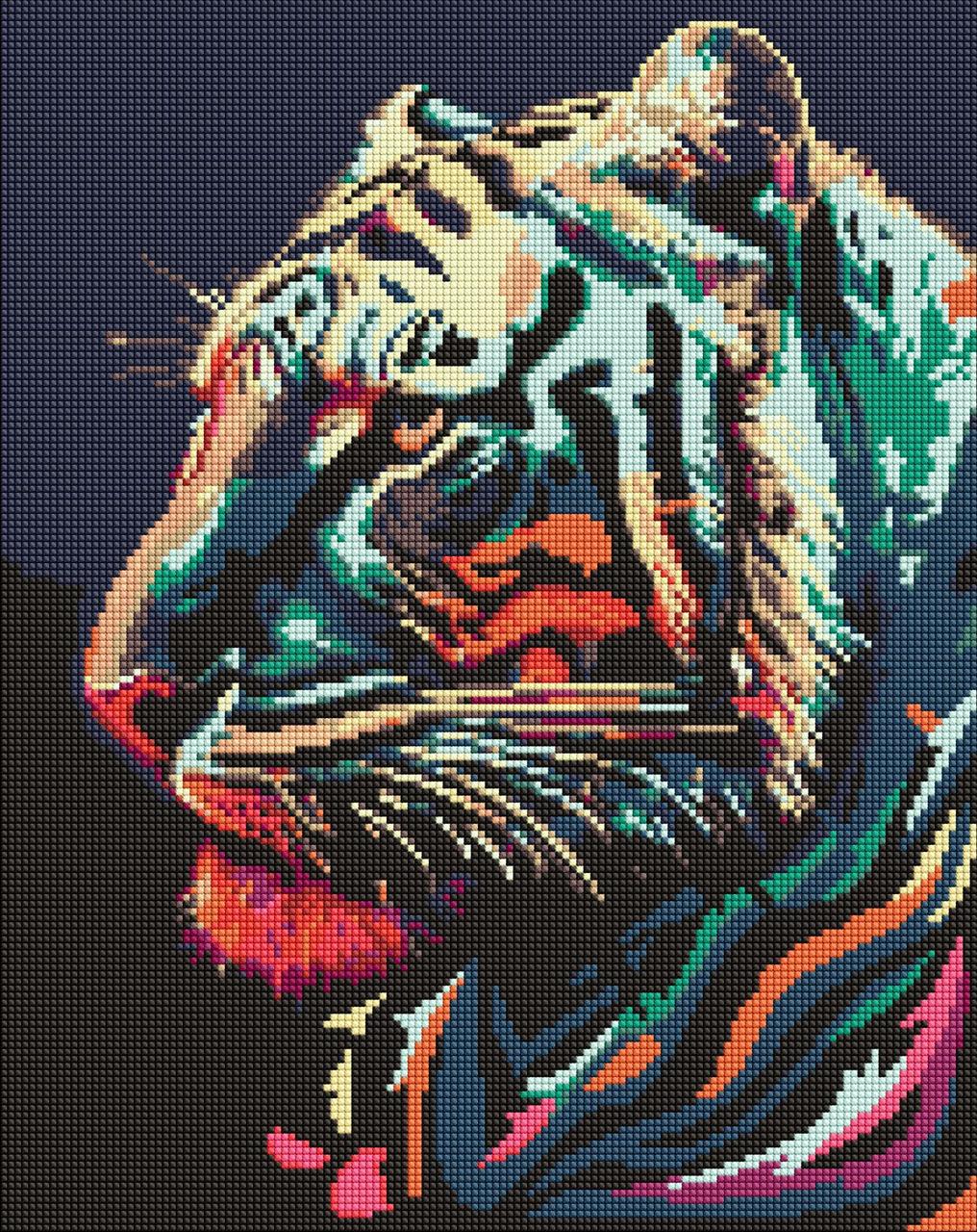 Алмазна мозаїка вишивка 40х50 см Хижий красень. Тигр Ідейка, фото 1