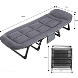 Шезлонг лежак ліжко розкладне Bonro B2002-4 темно-сірий, фото 4