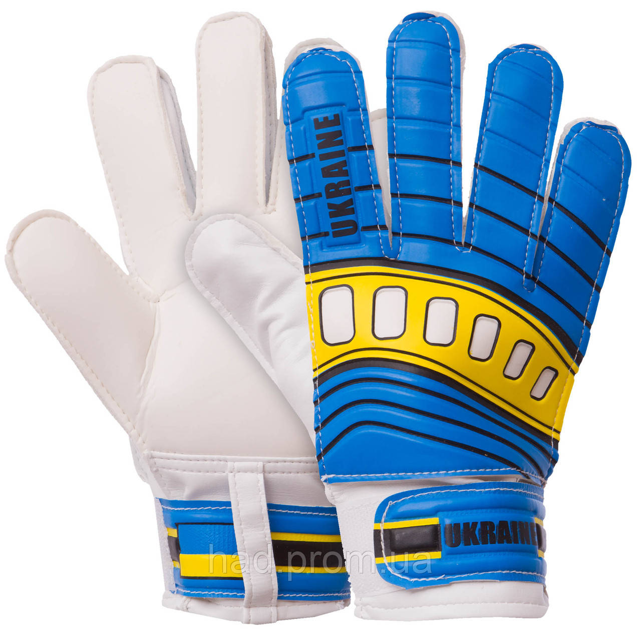 Перчатки вратарские детские UKRAINE Zelart FB-0205-1 размер 4-8 голубой-желтый hd - фото 1 - id-p2142127846