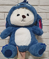 Плюшевая антистресс игрушка-обнимашка, медвежонок в костюме стича, 38 см