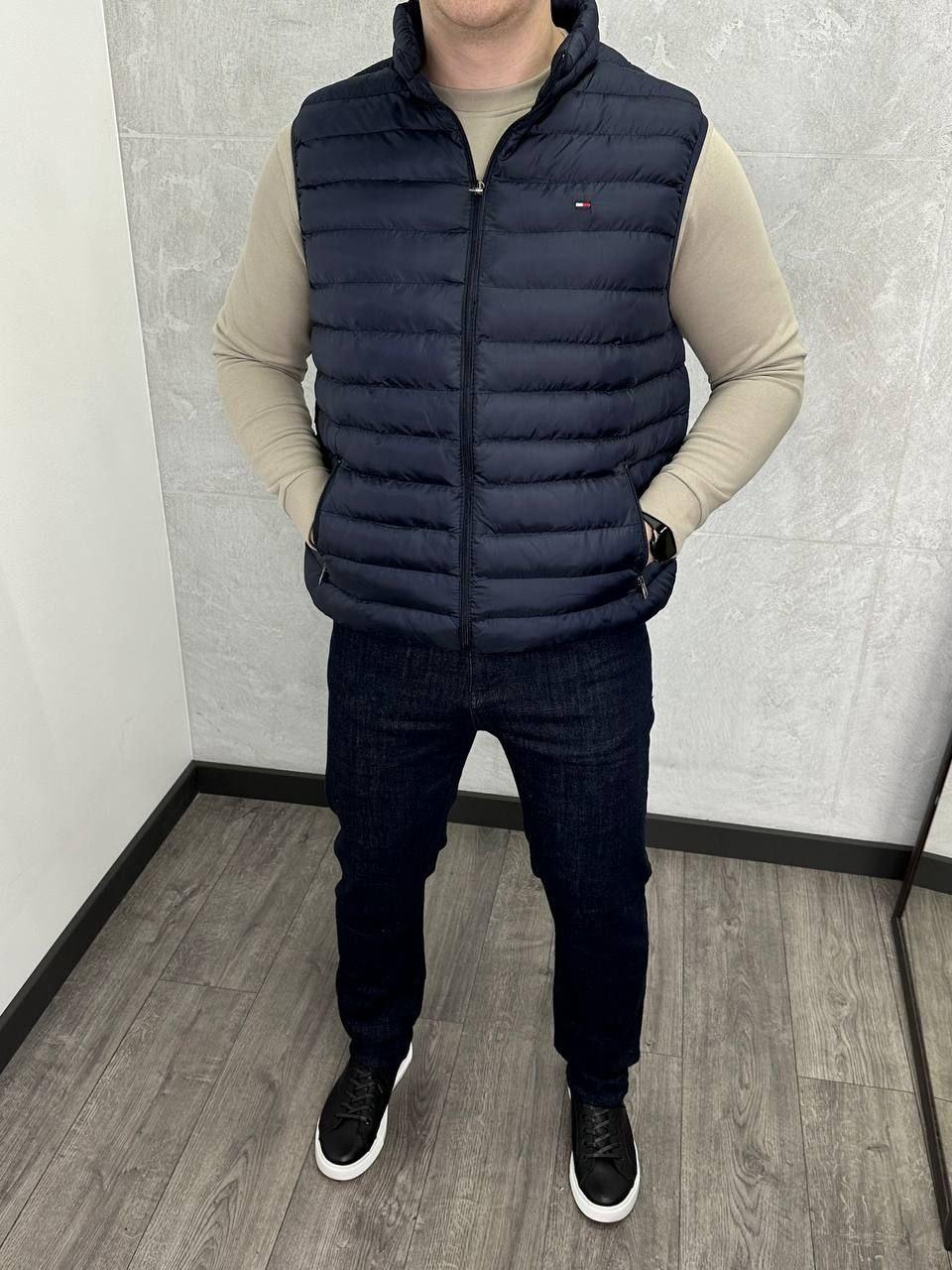 Чоловічий жилет Tommy Hilfiger батал H4309 синій, фото 1