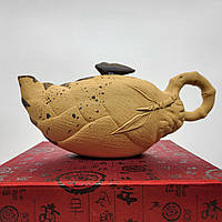 Тайванський глиняний чайник ручної роботи, глиняний заварник у бамбуковому стилі, 500 мл.