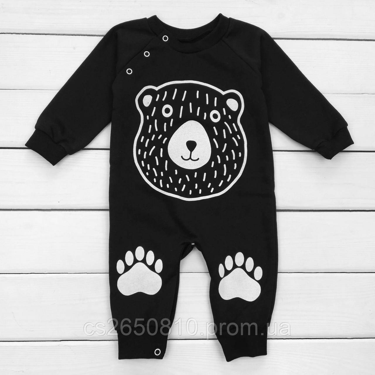 Черный человечек для малышей с принтом Медвежонок FSU - фото 1 - id-p2142153531