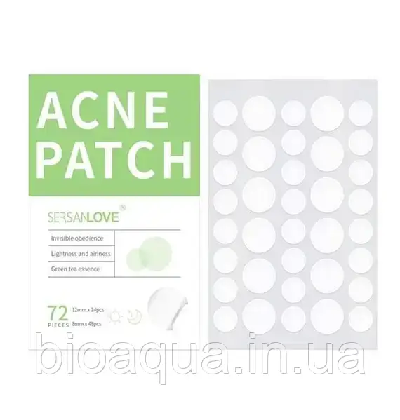 Патчі від прищів Sersanlove ACNE PATCH (екстракт зеленого чаю) 72 штуки