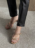 Шкіряні босоніжки на підборах, фото 6