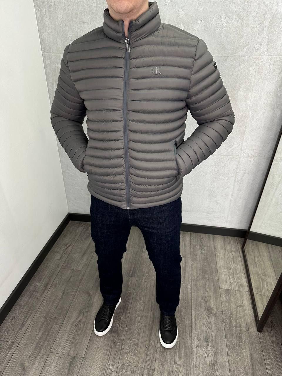 Чоловіча куртка демісезонна Calvin Klein H4304 сіра
