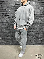 Мужской городской костюм прогулочный (серый) шикарный трендовый турецкий комплект на весну sAj6364Grey
