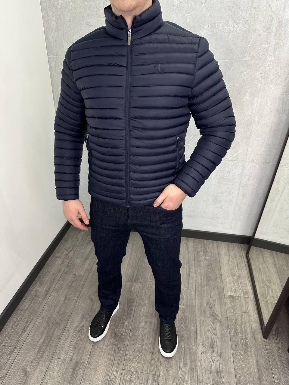 Чоловіча куртка демісезонна Calvin Klein H4303 синя