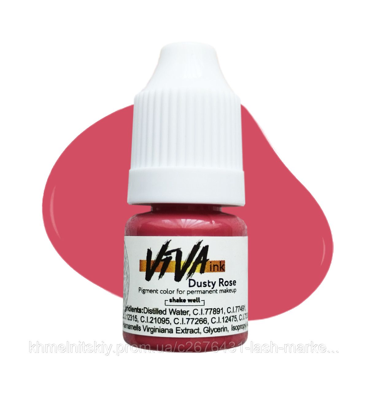 Пімент Viva Dasty rose #11 гібридний для перманентного макіяжу губ (4 мл)/6 мл, фото 1