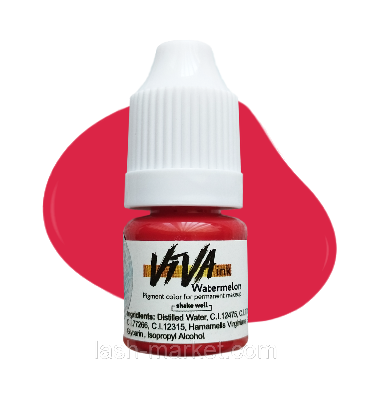 Пімент Viva Watermelom #12 гібридний для перманентного макіяжу губ (4 мл)/6 мл, фото 1