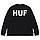 Черный лонгслив Huf Logo унисекс Хаф Хуф, фото 2