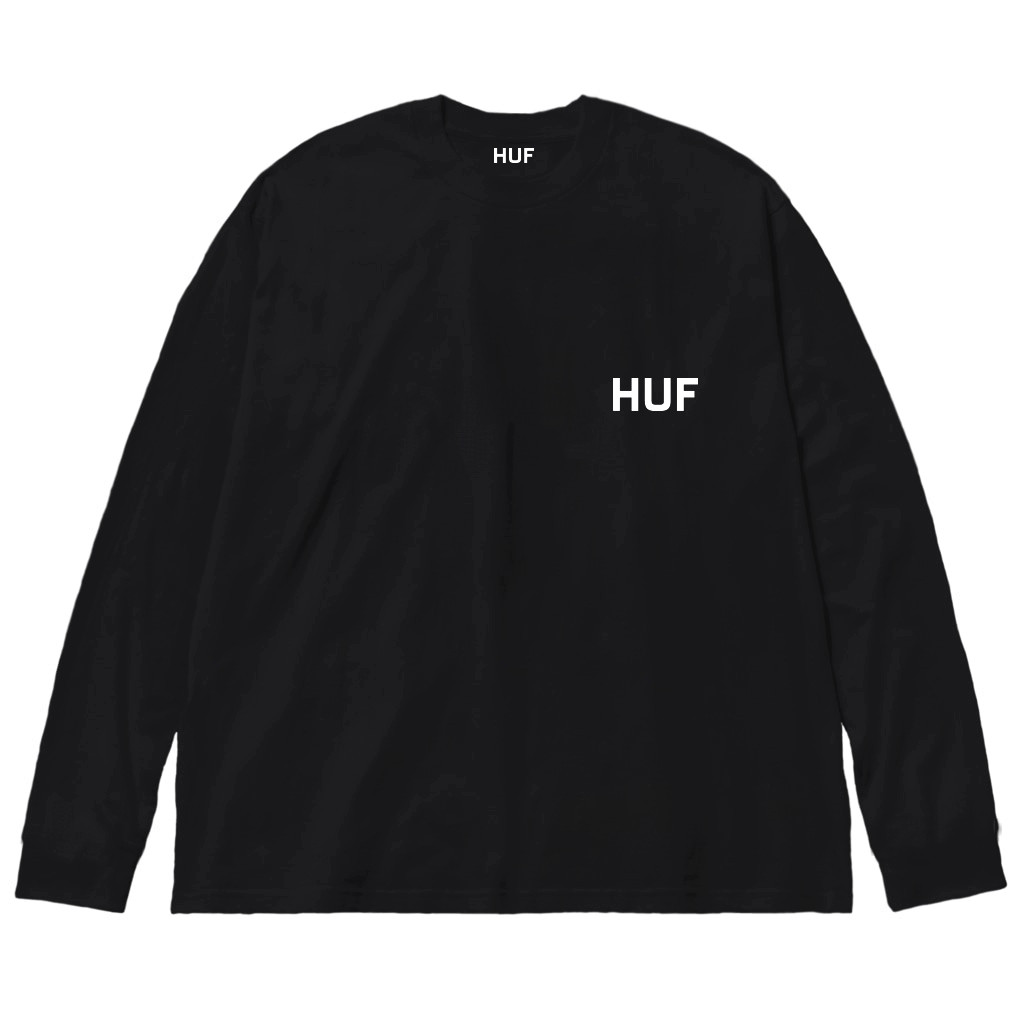 Черный лонгслив Huf Logo унисекс Хаф Хуф