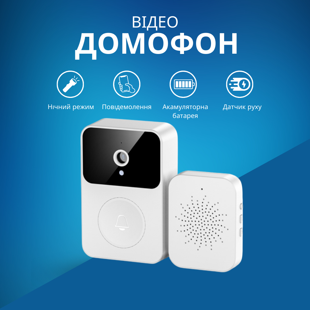 Умный дверной видеозвонок с WIFI камерой, Doorbell X9 Беспроводной видеодомофон Аккумуляторный домофон - фото 2 - id-p2142199890