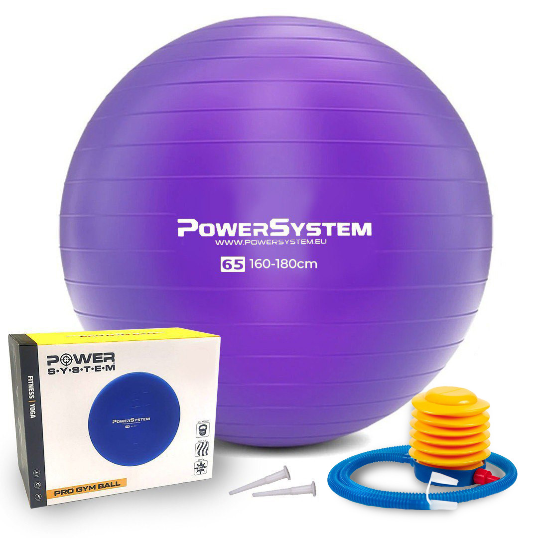 М'яч для фітнесу (фітбол) Power System PS-4012 Ø65 cm PRO Gymball Purple TOS