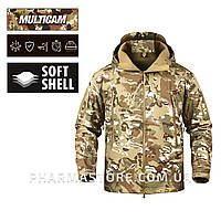 Тактична весняна куртка софтшелл Soft Shell Multicam на флісі армійська камуфляж мультикам ЗСУ