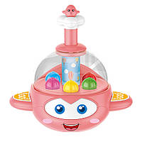Дитяча дзиґа "Літак" Limo Toy BM1201, 16 см (Рожевий) ShoppinGo