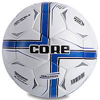 Мяч футбольный CORE CHALLENGER CR-020 №5 PU белый-синий hd