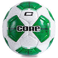 Мяч футбольный CORE COMPETITION PLUS CR-005 №5 PU белый-зеленый hd