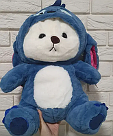 Мягкая игрушка Мишка в костюме Стич синий, детская плюшевая игрушка-обнимашка, 81 см