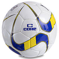 Мяч футбольный CORE DIAMOND CR-024 №5 PU белый-синий-желтый hd