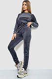 Спорт костюм жіночий велюровий, колір темно-сірий, 102R272, фото 3