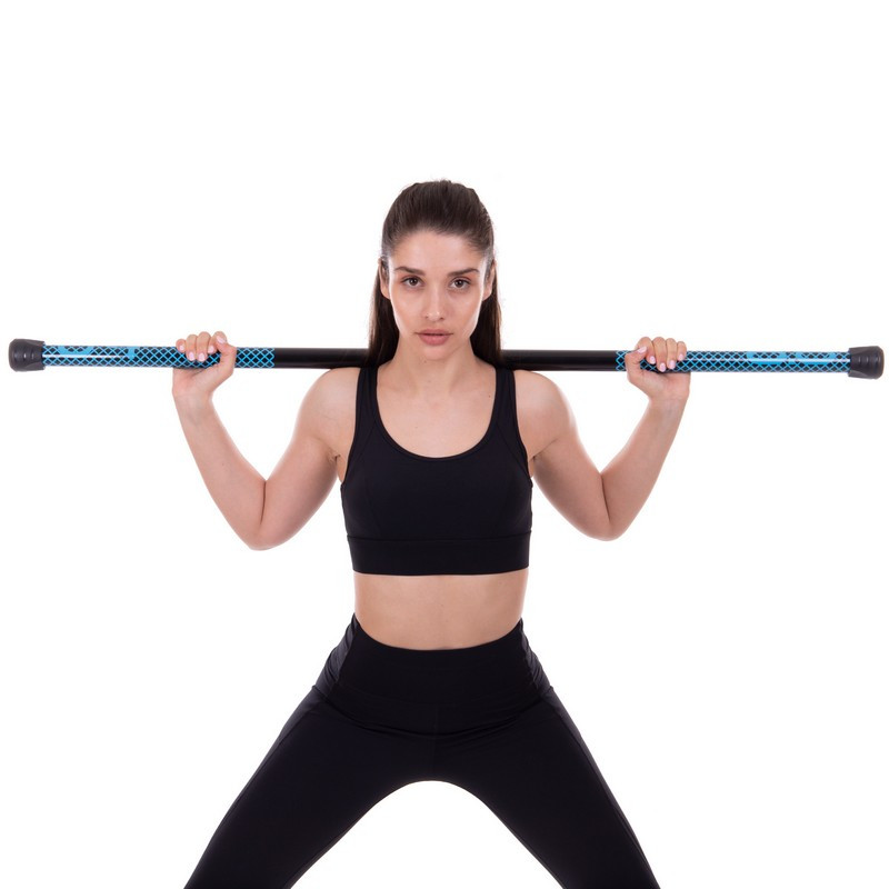 Килимок гімнастичний Бодібар Body Bar Zelart FI-2611-4 вага 4кг чорний-блакитний kl - фото 3 - id-p2142120121