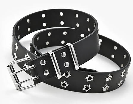 Стильний жіночий пояс ремінь 110 см чорний зірка, фото 2