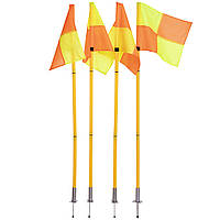Флаги угловые складные Zelart C-4585 4шт 1,63м оранжевый-желтый kl
